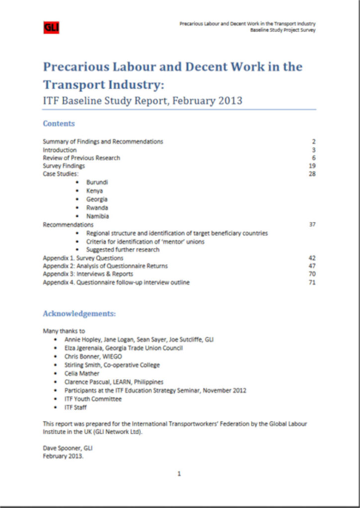 Image of front cover of Precarious Labour and Decent Work in theTransport Industry