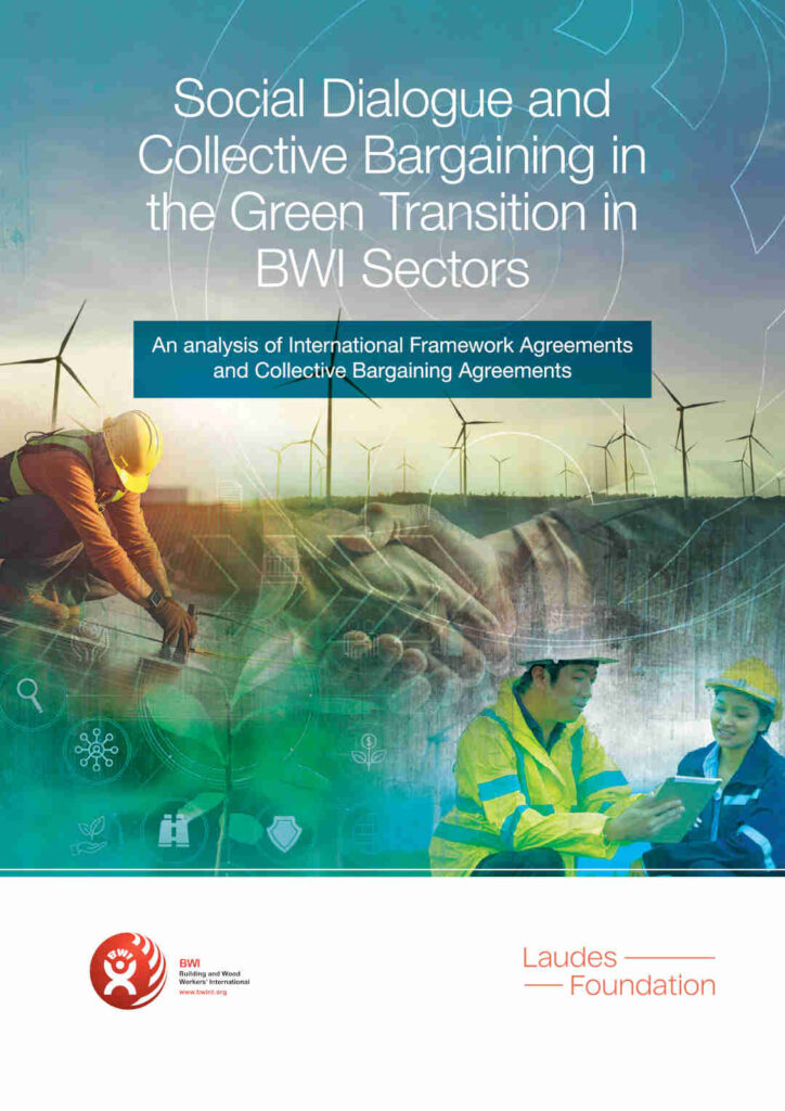 Image of the report on Social Dialogue and Collective Bargaining in the Green Transition in BWI Sectors